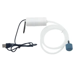 Pompka tlenowa USB 1W do akwarium – cicha sprężarka powietrza Czarny