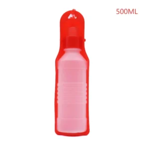 Przenośna butelka na wodę dla psa i kota na spacery Red500ml