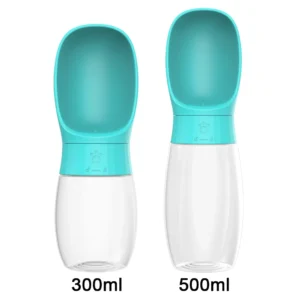 Przenośna butelka z miską dla psa i kota 300/500 ml Turkusowy