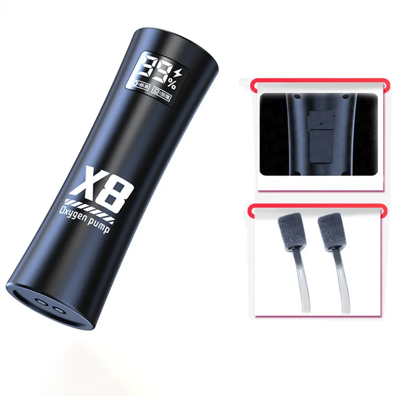 Przenośna pompa tlenowa 5W USB do wędkowania i akwarium 48h pracy Biały