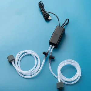 Przenośna pompa tlenowa USB do akwarium - cicha i wydajna Czarny