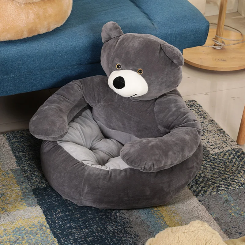 Puszysta sofa dla psa i kota – miękki kosz w rozmiarach M–XL Biały