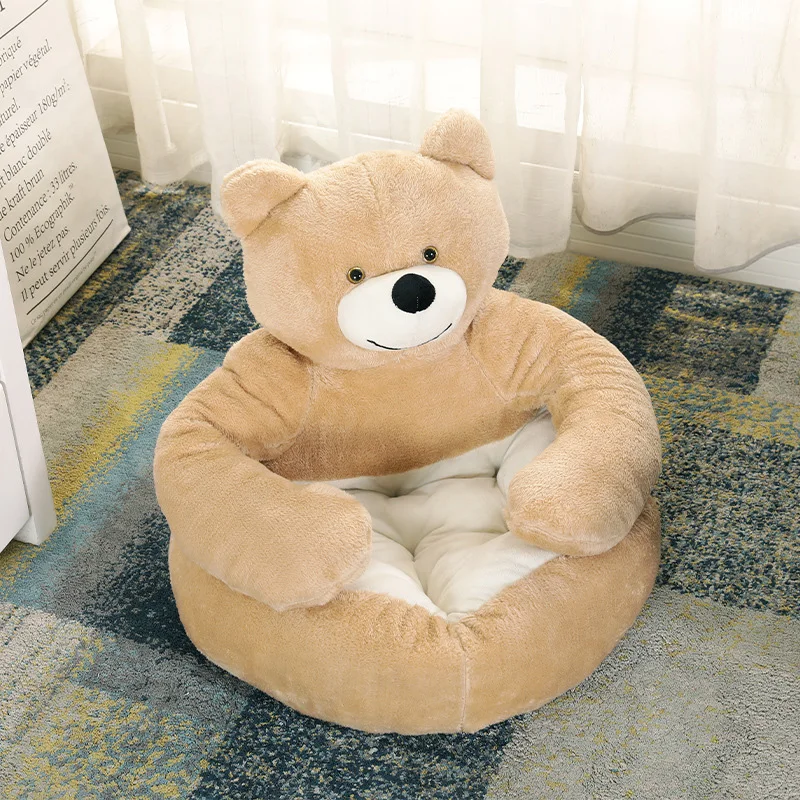 Puszysta sofa dla psa i kota – miękki kosz w rozmiarach M–XL Czekolada