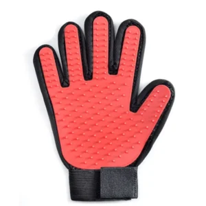 Rękawica do wyczesywania sierści psa i kota Czerwony