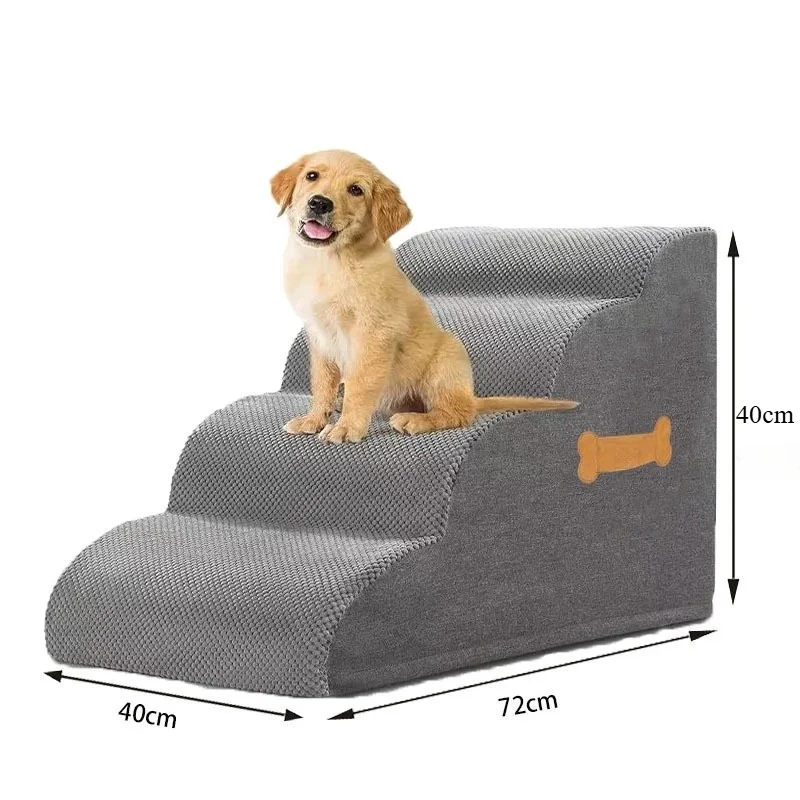 Schodki dla psa z uchwytem kość rampa sofa łóżko Czerwony