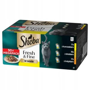 SHEBA Fresh and Fine mokra karma dla kota w sosie mix smaków 50 saszetek 