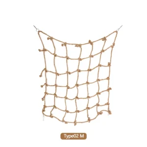 Siatka wspinaczkowa 40x40 cm dla papugi — hammock z haczykami do klatki Czarny