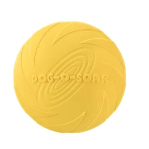 Silikonowy dysk frisbee dla psa i kota — zabawka do treningu żółty