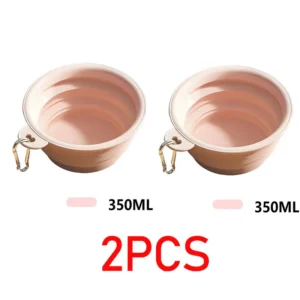 Składana miska na wodę i karmę dla psa i kota 350 ml Różowy