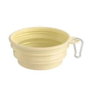 Składana silikonowa miska podróżna dla psa i kota 350ml/1000ml żółty