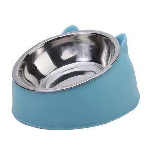 Skośna miska ze stali nierdzewnej dla kota i szczeniaka Jasnoszary