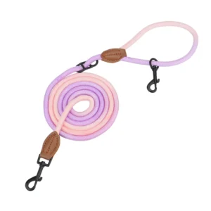 Smycz hands-free crossbody do biegania z psem nylonowa regulowana Biały