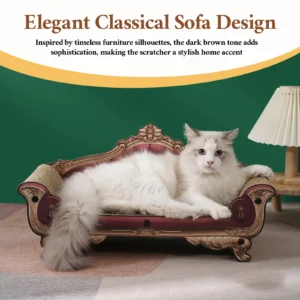 Sofa-drapak dla kota z papieru falistego — vintage design 
