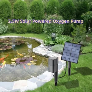 Solarna pompa powietrza do oczka wodnego i akwarium 2,5W z kamieniem bąbelkowym Czarny