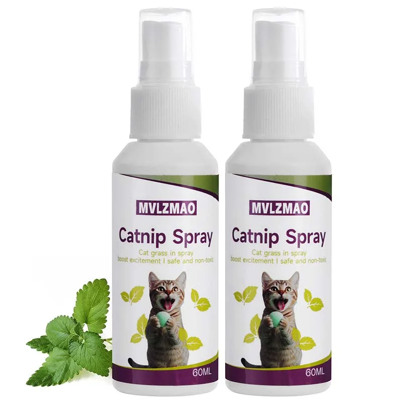 Spray z kocimiętką dla kota 60 ml - zachęca do zabawy i łagodzi stres Beżowo różowy