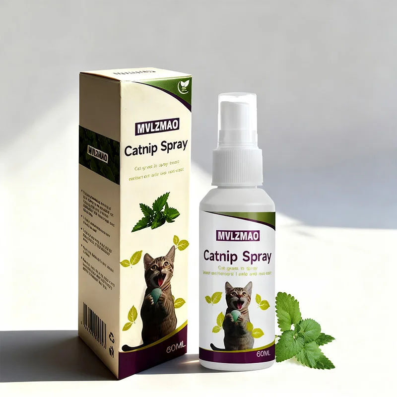 Spray z kocimiętką dla kota 60 ml - zachęca do zabawy i łagodzi stres Biały