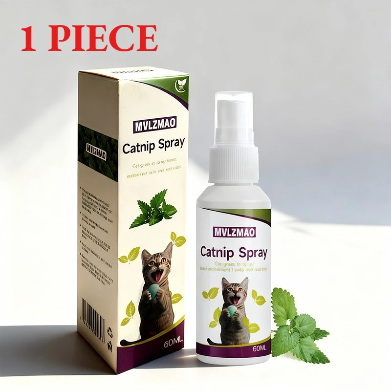 Spray z kocimiętką dla kota 60 ml - zachęca do zabawy i łagodzi stres Czarny
