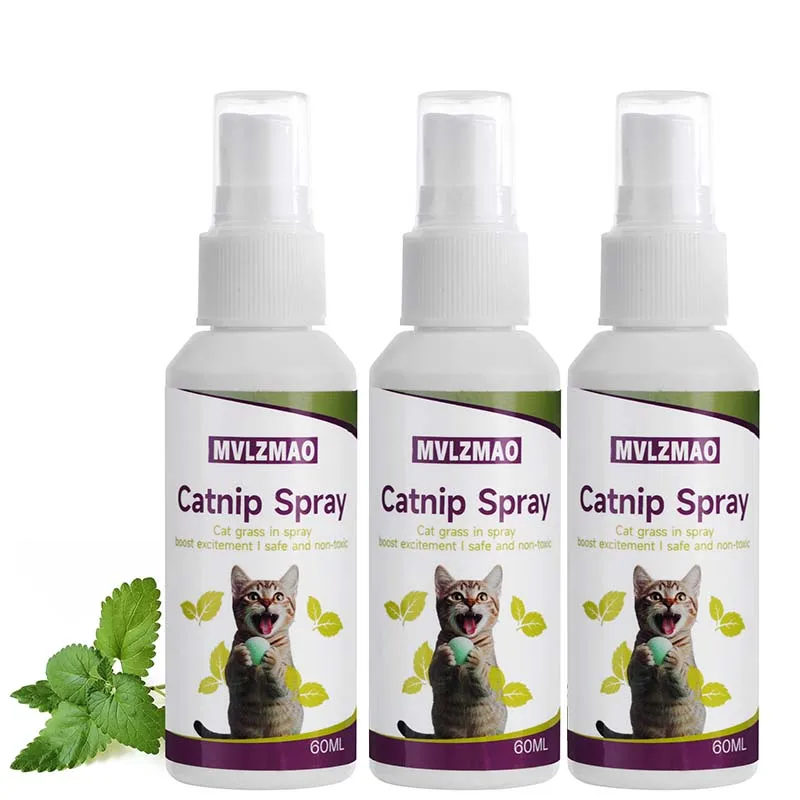 Spray z kocimiętką dla kota 60 ml - zachęca do zabawy i łagodzi stres Kolor atramentowo niebieski