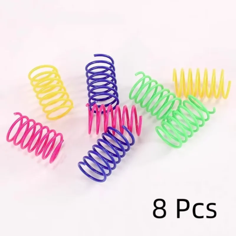 Sprężynki dla kota - kolorowe zabawki interaktywne 8PCS