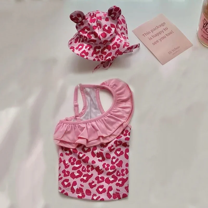 Strój kąpielowy dla psa: bikini z czepkiem Różowy