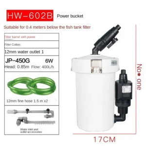 Sunsun HW-603B / HW-604B – zewnętrzny filtr kanisterowy do akwarium Biały