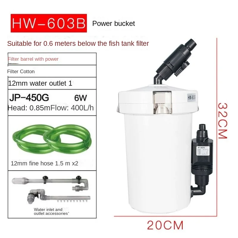 Sunsun HW-603B / HW-604B – zewnętrzny filtr kanisterowy do akwarium Czarny