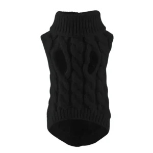 Sweter z dzianiny dla kota i małego psa — jesień, zima Czarny