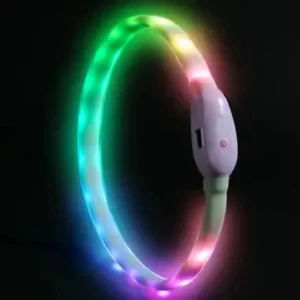 Świecąca obroża LED dla psa ładowana USB Slow colorful