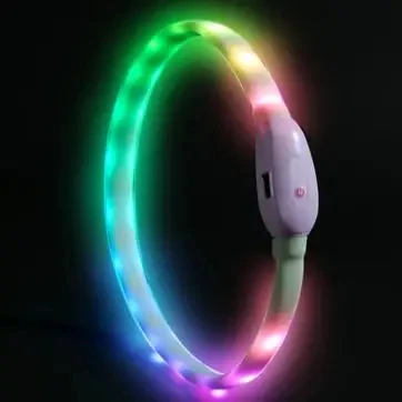 Świecąca obroża LED dla psa ładowana USB Slow colorful