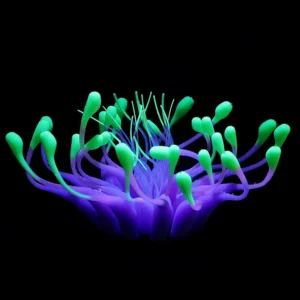 Świecąca sztuczna roślina do akwarium - silikonowa dekoracja fluo Zielony