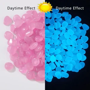 Świecące kamienie do akwarium — fluorescencyjne otoczaki 100 szt. Pomarańczowy