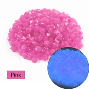 Świecące kamienie do akwarium fluorescencyjne zestaw 50-200 szt. żółty