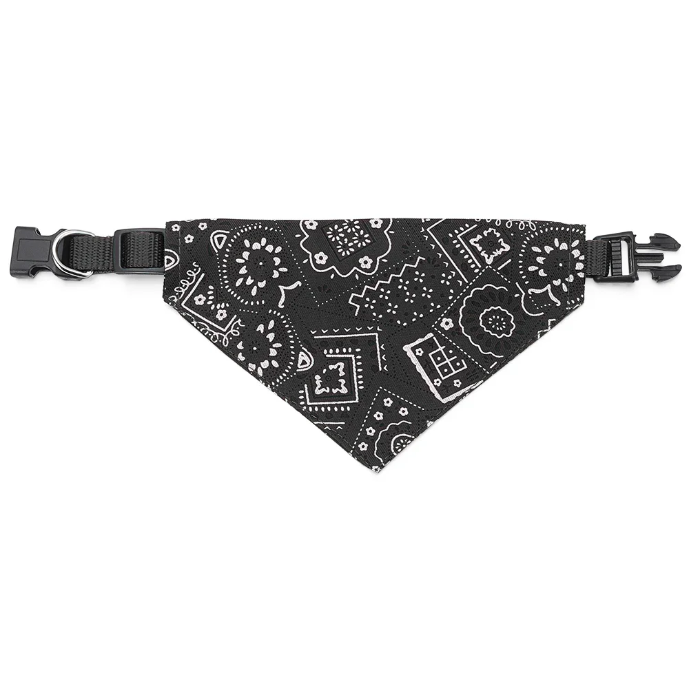 Regulowany szalik-bandana dla psa i kota — obroża z chustą na urodziny i imprezę Biały