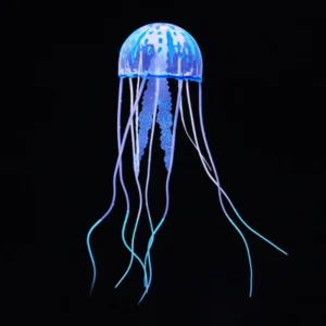 Sztuczna meduza do akwarium - silikonowa dekoracja z ruchomymi mackami Niebieski