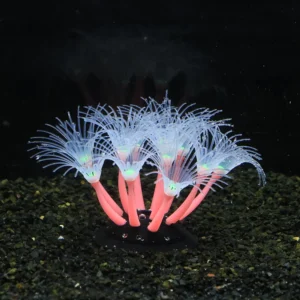 Sztuczna roślina koralowa fluorescencyjna do akwarium — słonecznik podwodny Biały