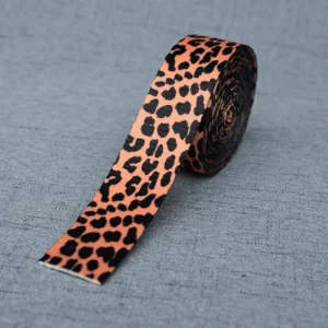 Taśma do szycia obroży i smyczy - wzorzysta, 25 mm Leopard print