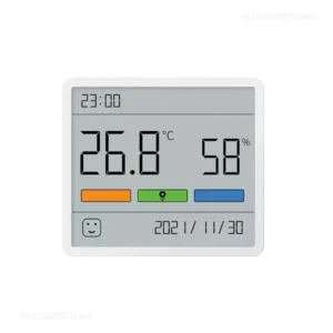 Termometr higrometr DUKA Atuman LCD z zegarem do terrarium Biały