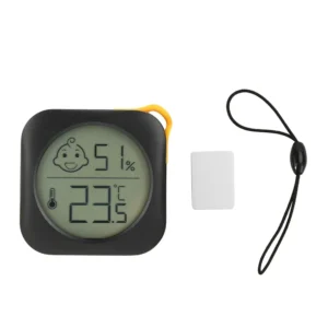 Termometr higrometr LCD z wskaźnikiem komfortu do terrarium Różowy