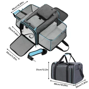Torba transportowa 4 w 1 dla kota i psa zatwierdzona przez linie lotnicze Szary