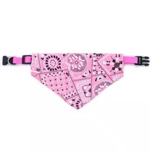 Trójkątna bandana dla psa i kota — zmywalna chusta dekoracja na szyję Różowy