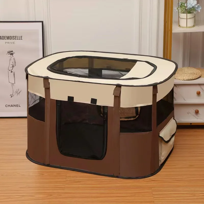 Tunelowy domek z połączonymi pokojami dla kota składany Złoto