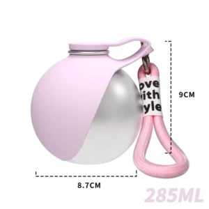 Turystyczna butelka z miską dla psa 285 ml Różowy