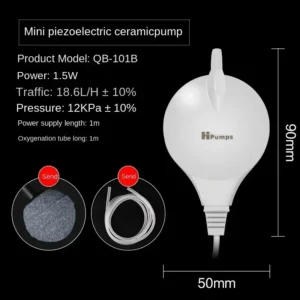 Ultra cicha sprężarka powietrza do akwarium 220V z podwójnym wylotem Biały