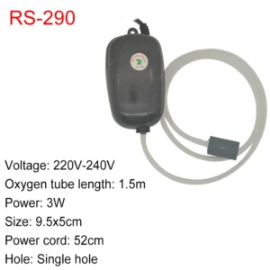 Ultra cichy aerator do akwarium 3W–5W 220V mini kompresor powietrza Biały