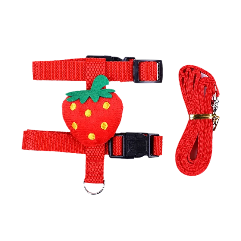 Walking Bunny Guinea Pig Harness for Small Animals Cute Pet Rabbit Har Strawberry