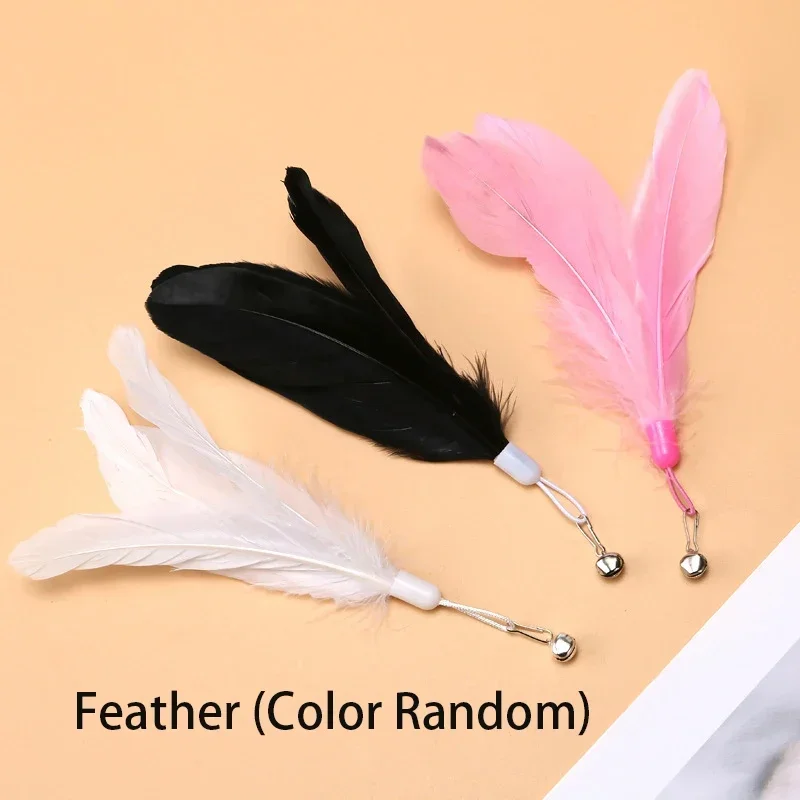 Wędka dla kota na przyssawce z wymiennym piórkiem Feather random
