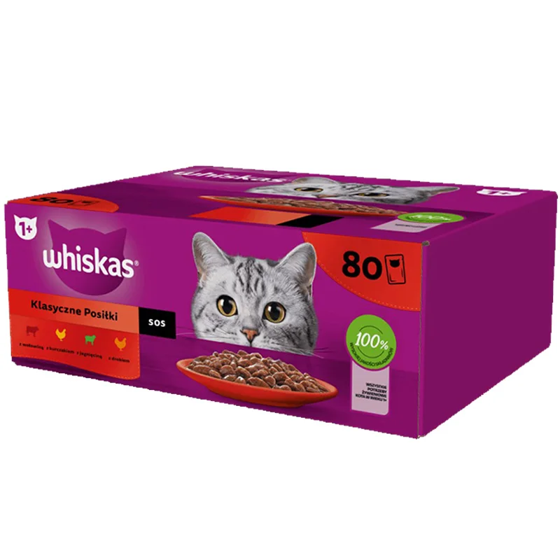 Whiskas karma dla kota klasyczne posiłki w sosie 80 x 85 g