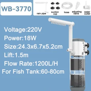 Wielofunkcyjna pompa submersible do akwarium z aeratorem i generatorem fal Zielony