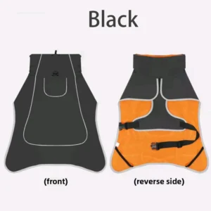 Windbreaker dla dużego psa z odpinanym kapturem i odblaskami Biały