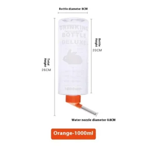 Wisząca butelka na wodę 1000 ml do klatki dla gryzoni Czerwony